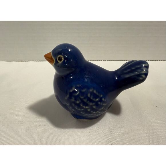 Ceramic Blue Bird Figuerine, Spring Desor, Shelf Sitter,  Farmhouse, Shabby Chic - Picture 5 of 9